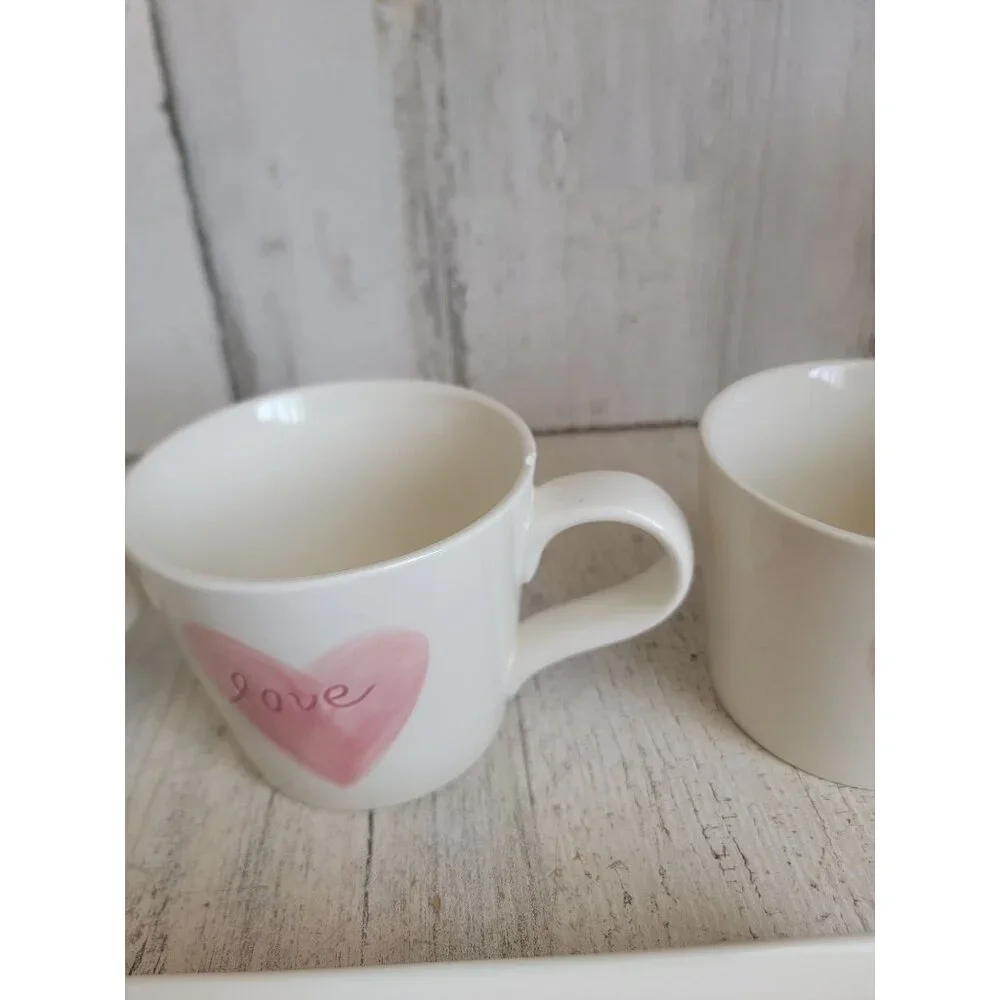 Pottery‎ Barn AS IS love heart tray Valentine mug set decor
